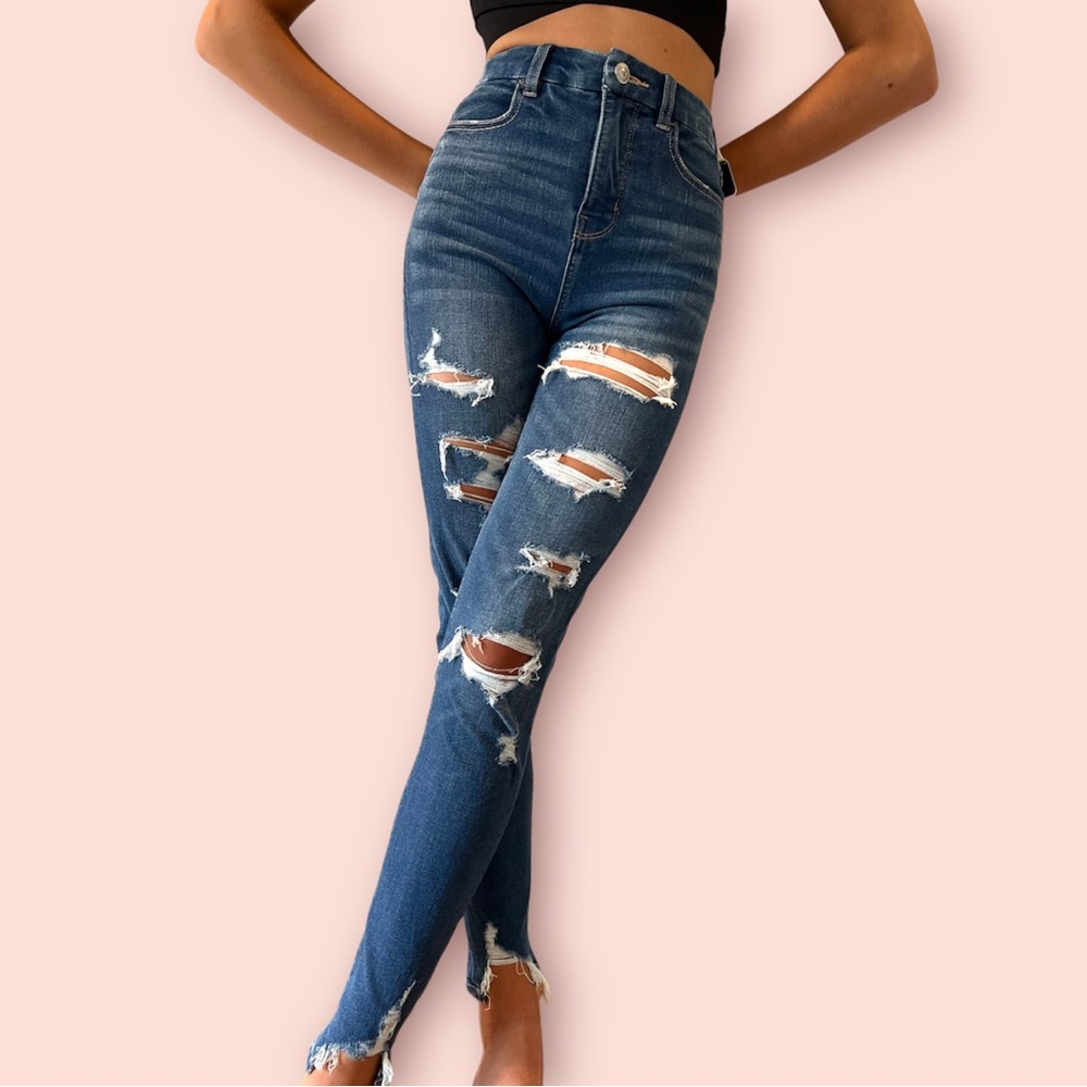 American Eagle - 000 - curvy super high waisted jegging